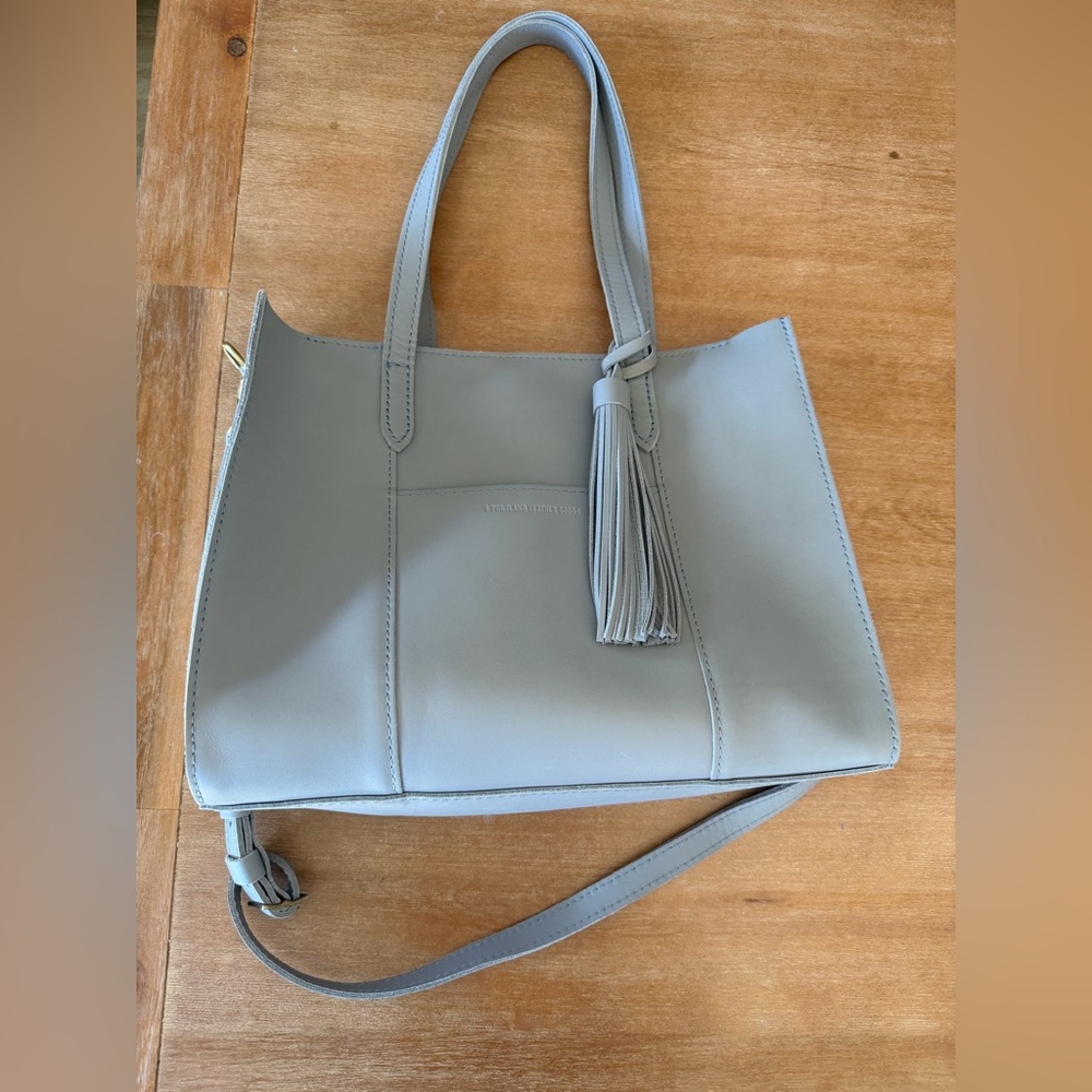 Portland Leather Goods Large East/West Lola in Formal Grey with tassel